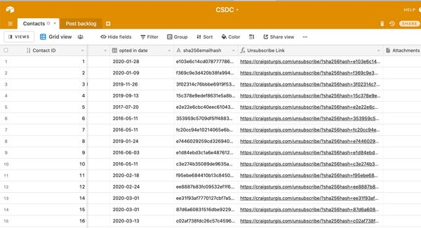 Airtable Contacts Table